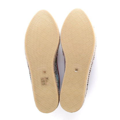 Gucci GG Supreme Monogram Blooms Espadrilles 39 Beige Blue Navy Hibiscus Red 5 of 10