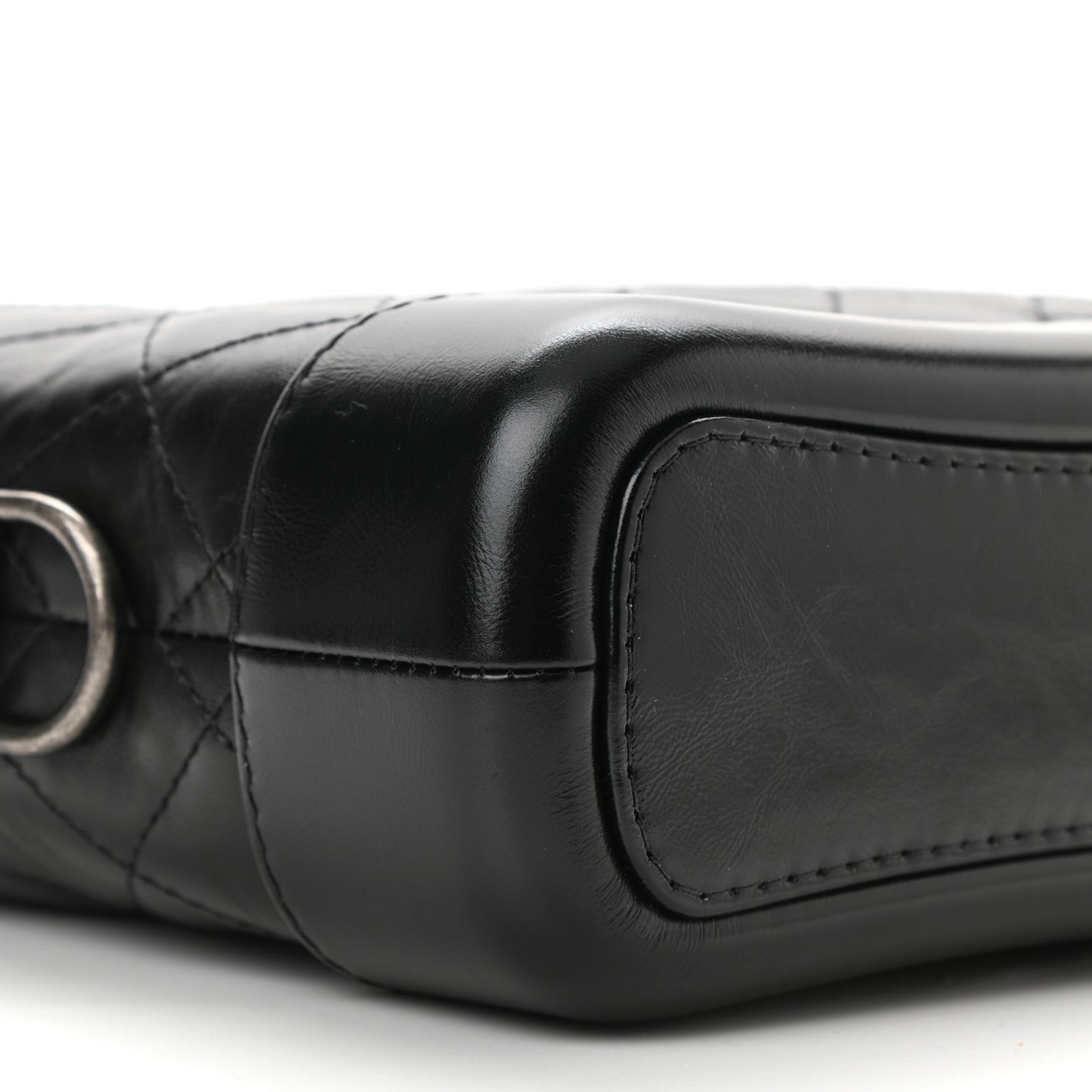 Aged Calfskin Quilted Small Gabrielle Hobo Black