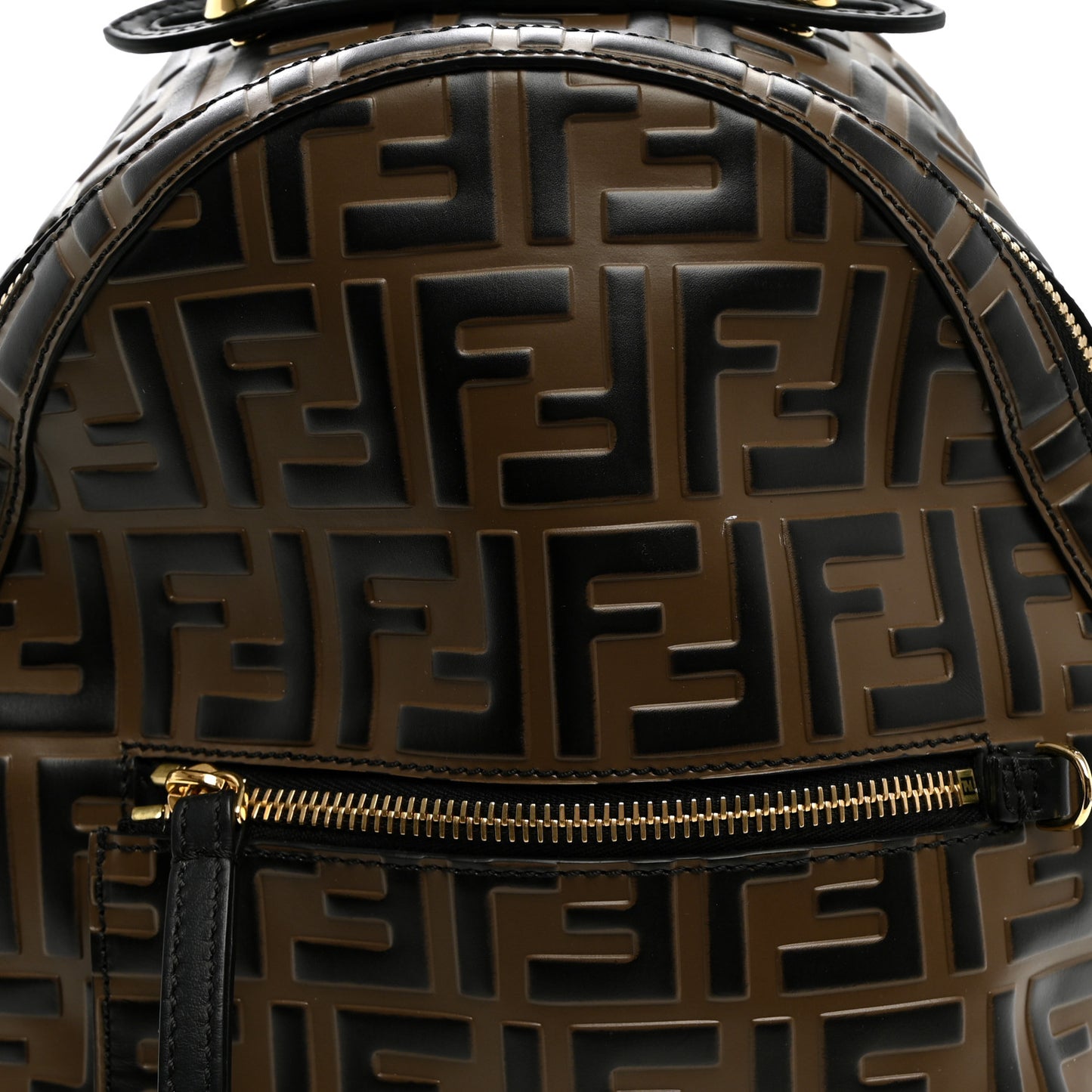 Vitello Bi-Color FF 1974 Embossed Mini Backpack Maya Black