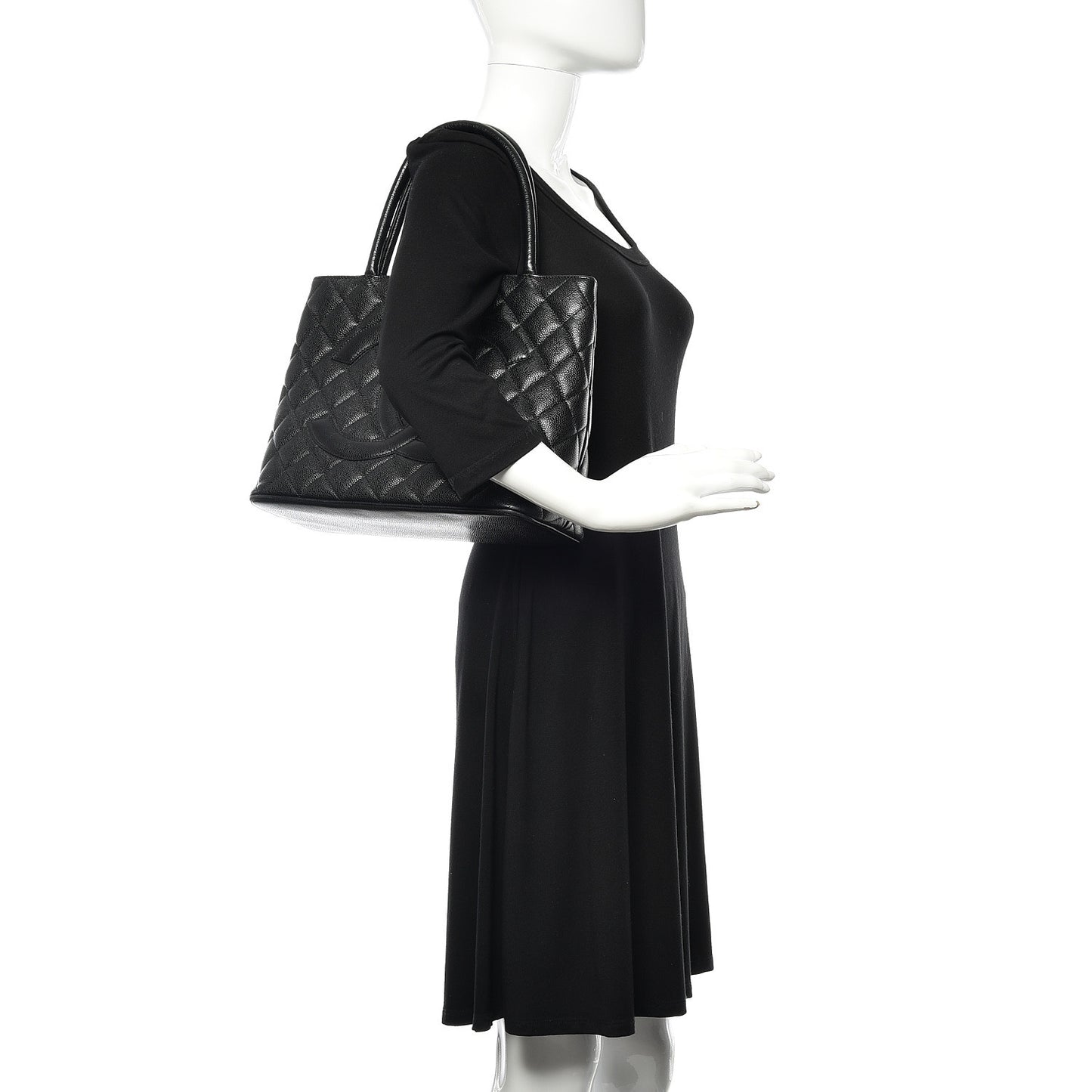 Caviar Medallion Tote Black