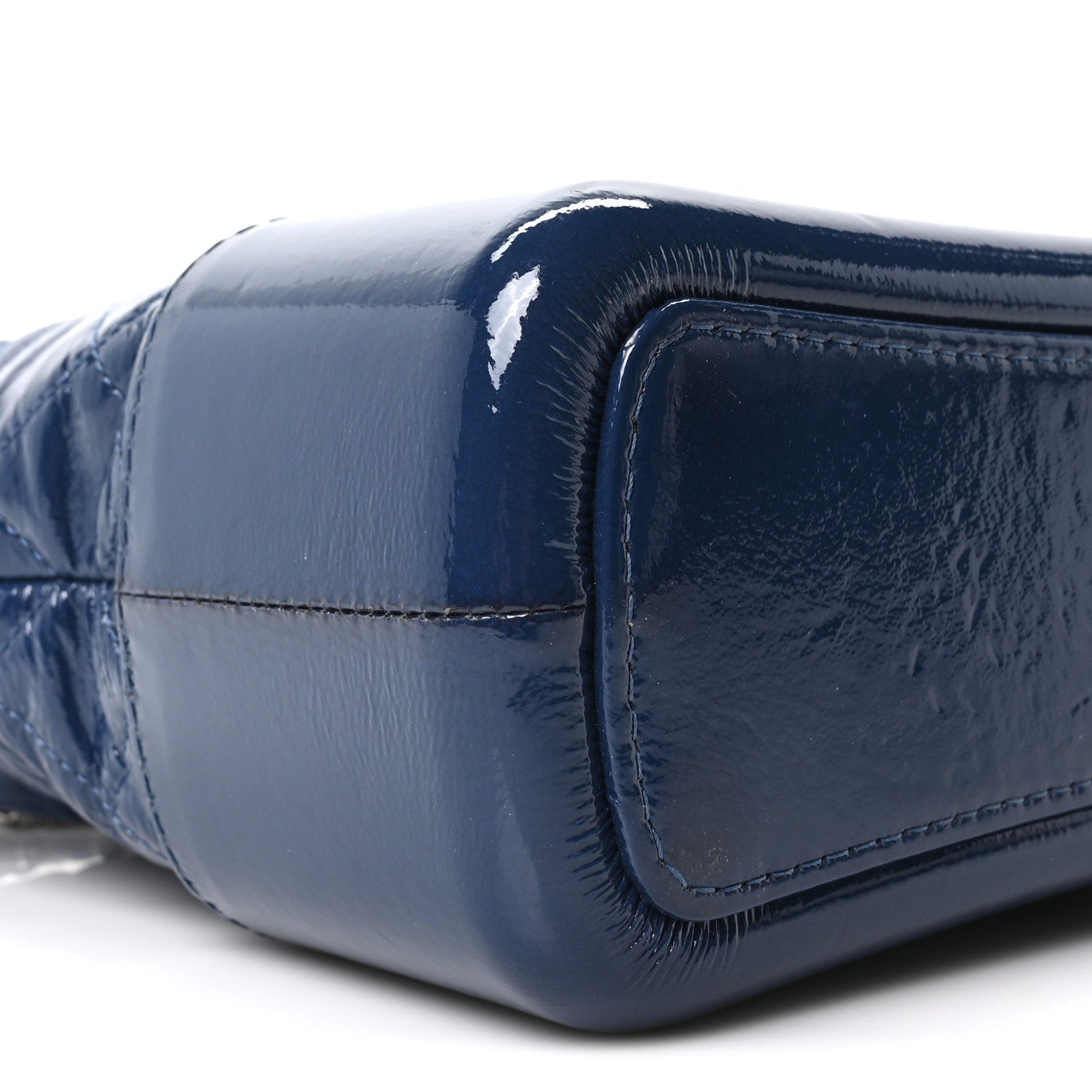Chanel Patent Goatskin Quilted Medium Gabrielle Hobo Blue 9 of 10