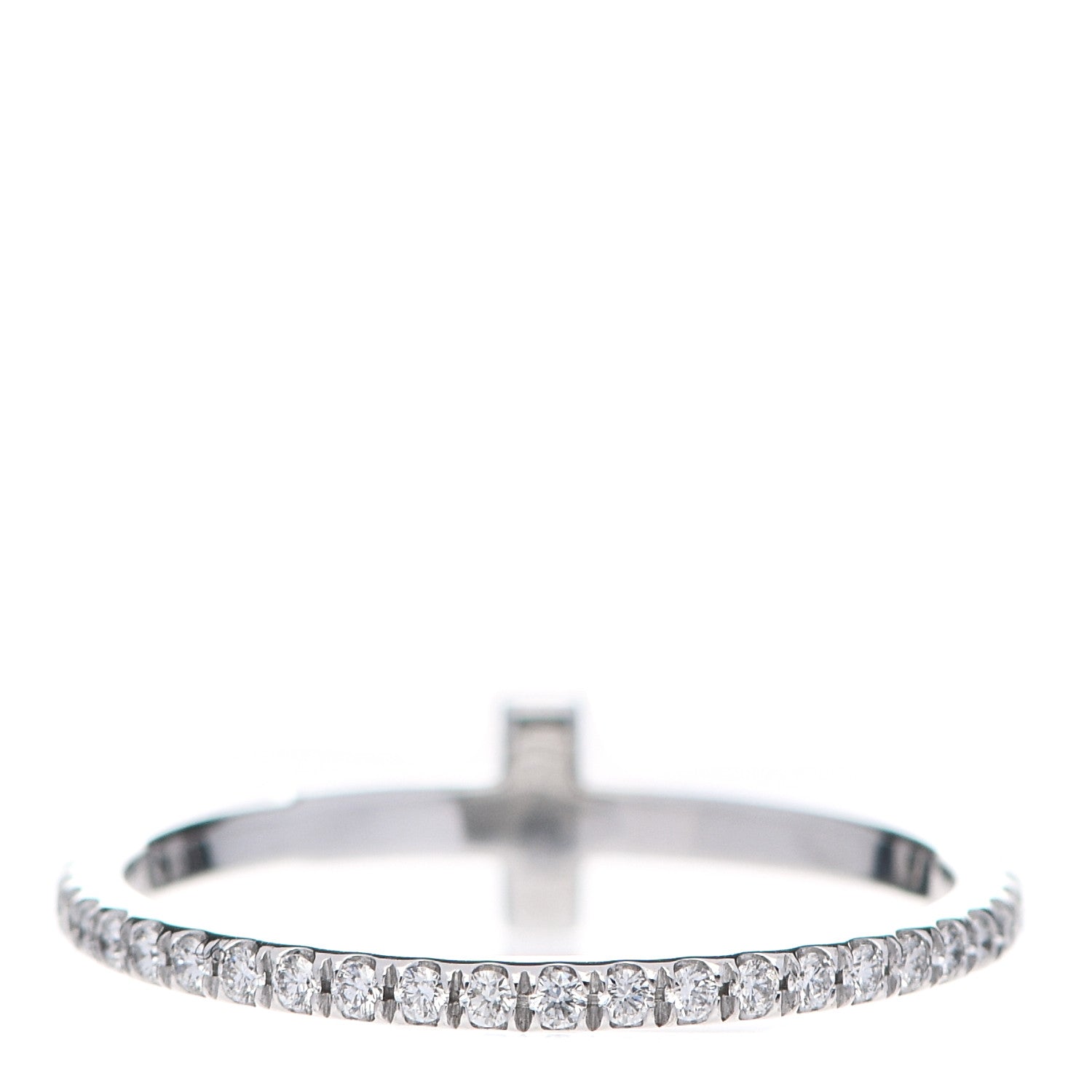 Tiffany 18K White Gold Diamond T Wire Pave Ring 48 4.5 3 of 5