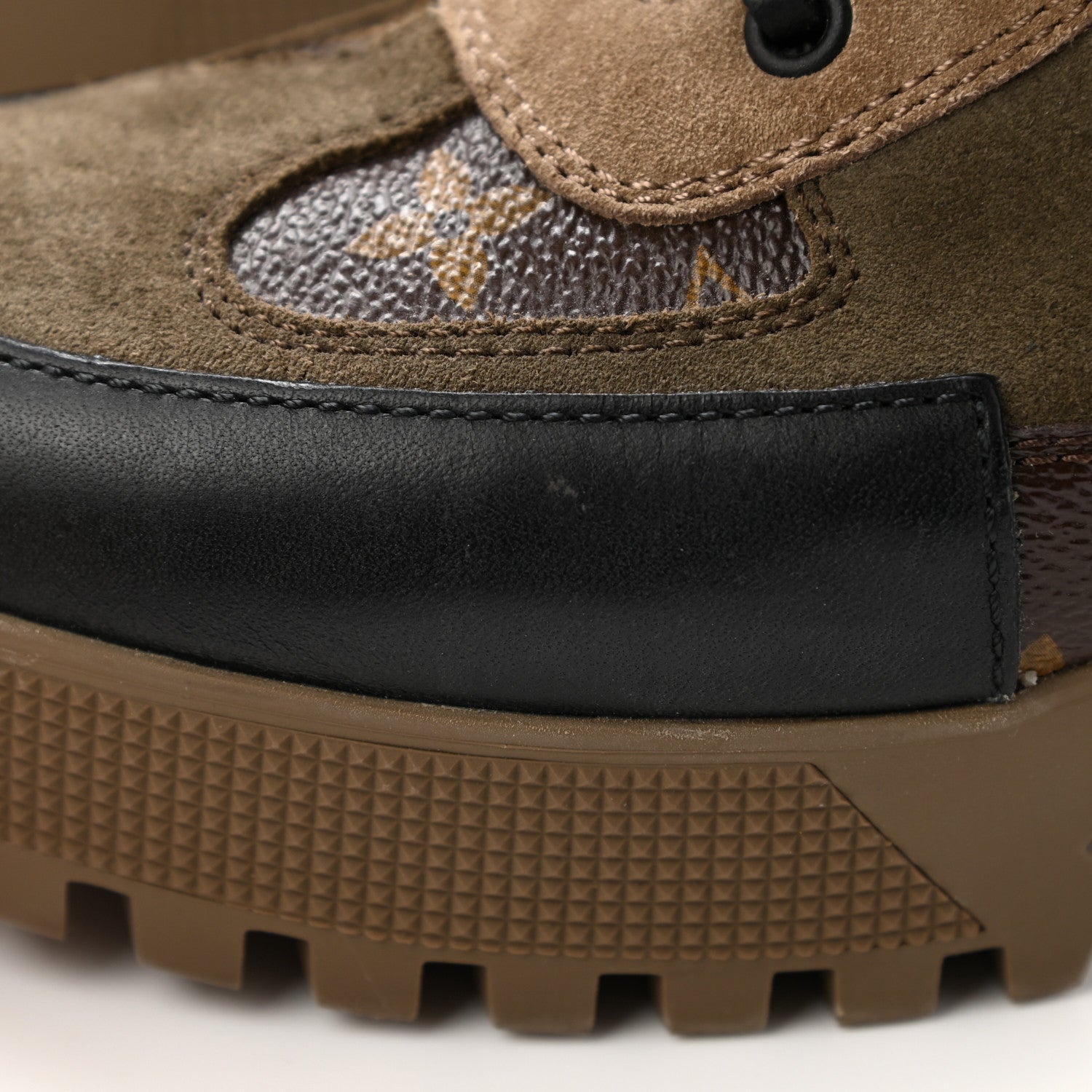 Louis Vuitton Suede Calfskin Monogram Laureate Platform Desert Boots 38 Taupe 10 of 17