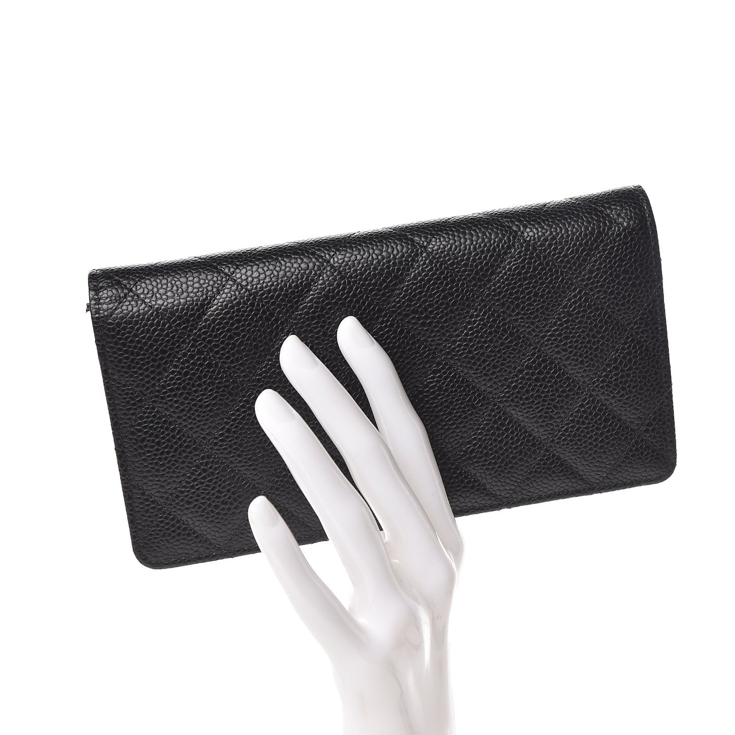 Caviar Quilted Yen Wallet Black