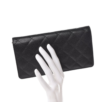 Chanel Caviar Quilted Yen Wallet Black 2 of 8