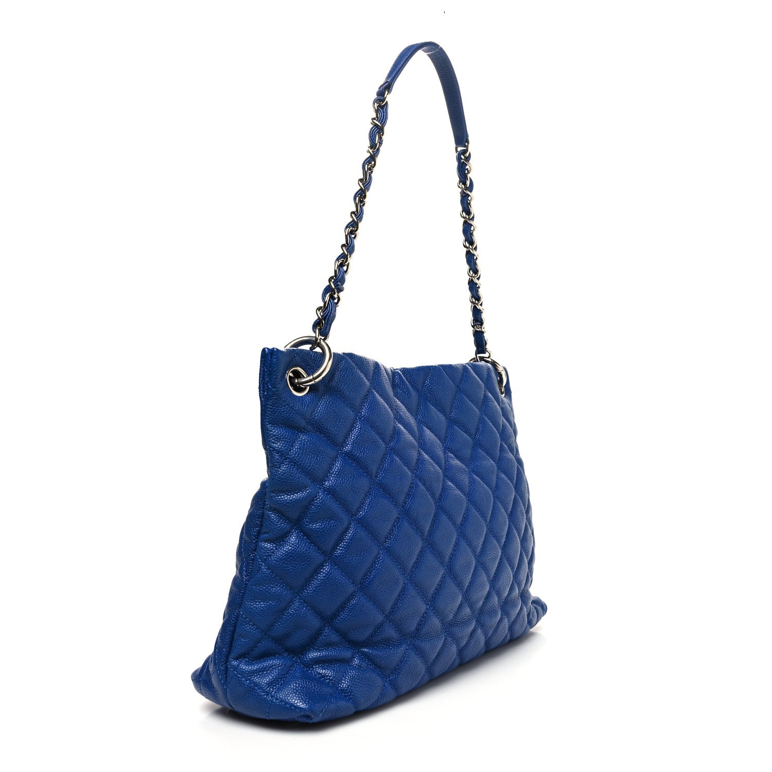 Chanel Caviar Quilted Easy Zip Tote Cobalt Blue 4 of 12