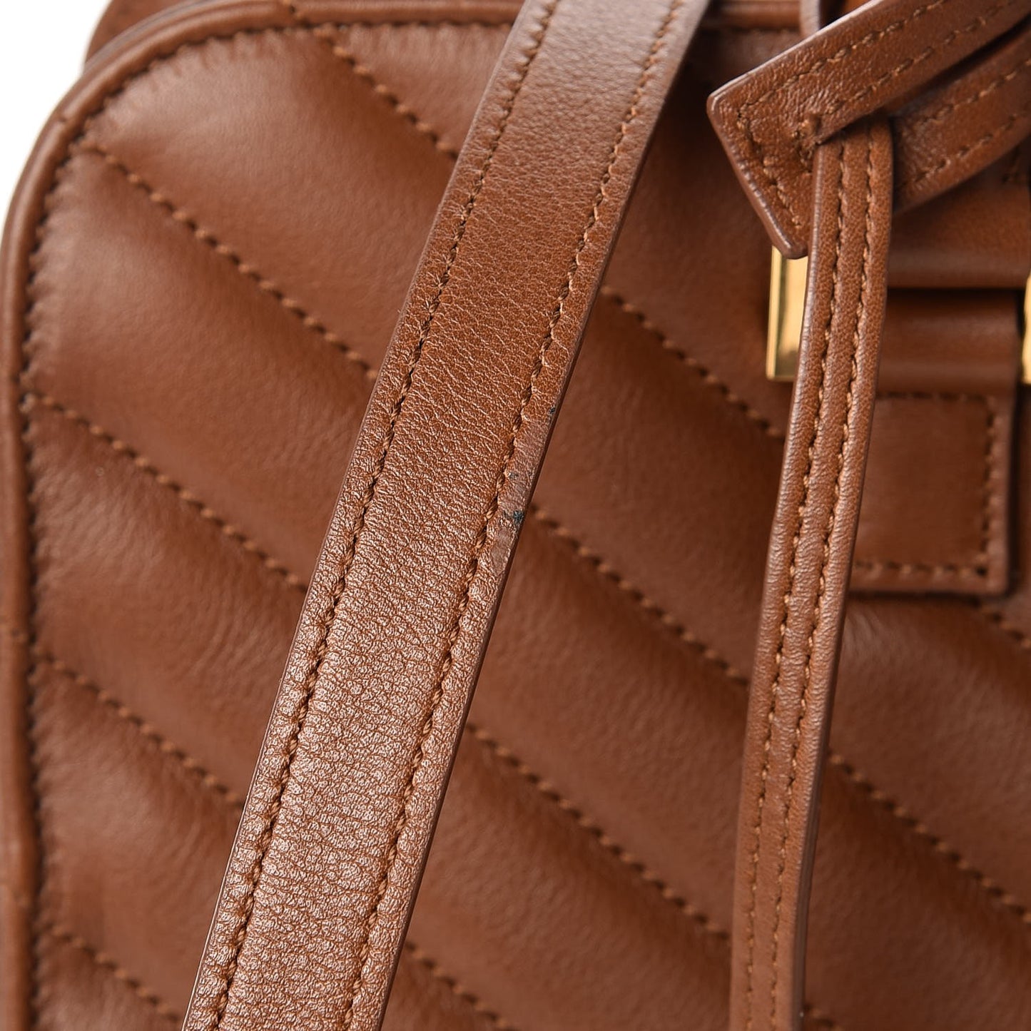 Calfskin Matelasse Chevron Small Monogram Cabas Havane