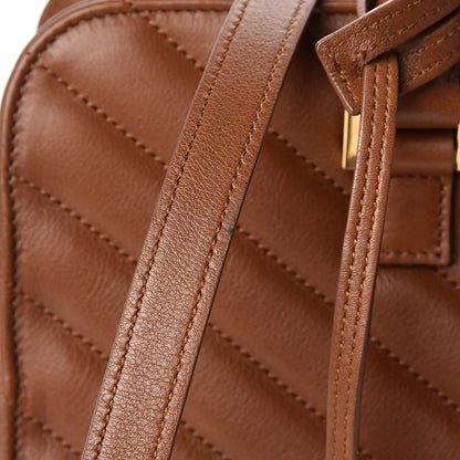 Saint Laurent Calfskin Matelasse Chevron Small Monogram Cabas Havane 12 of 12