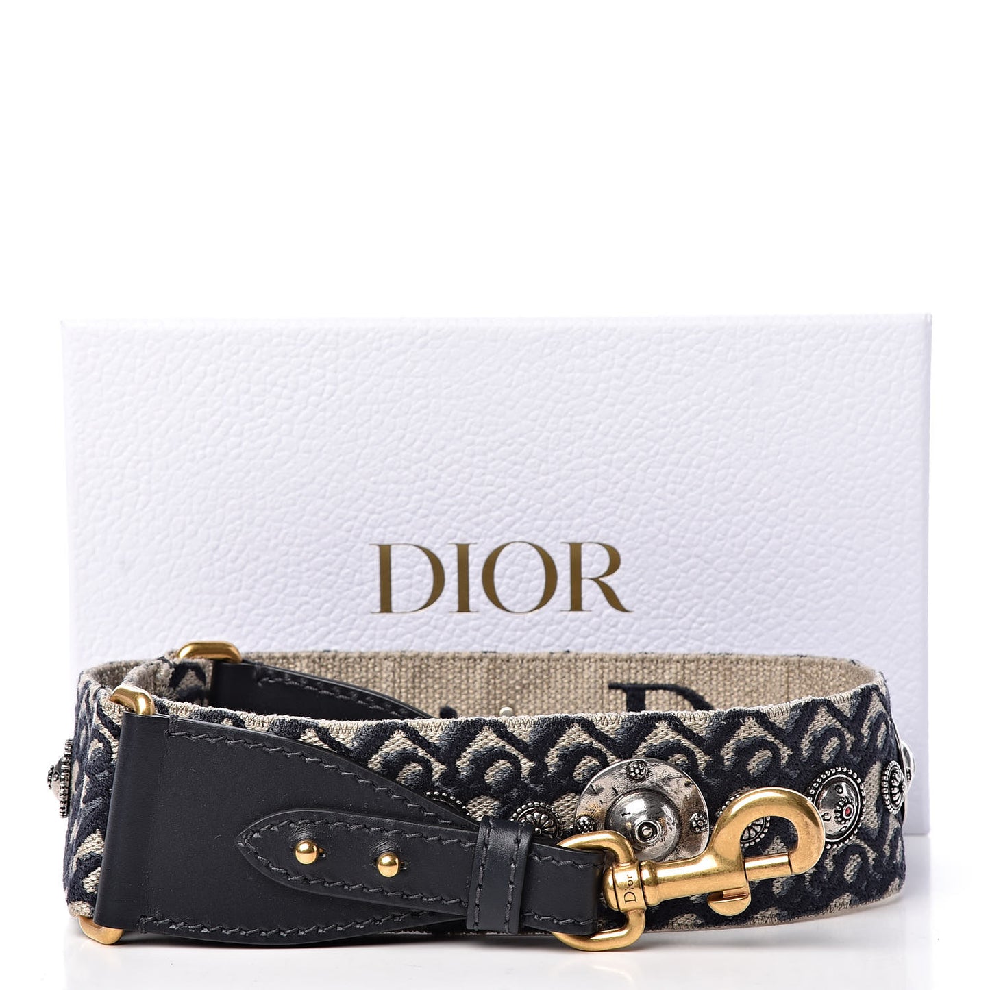 Oblique Studded Shoulder Strap Blue