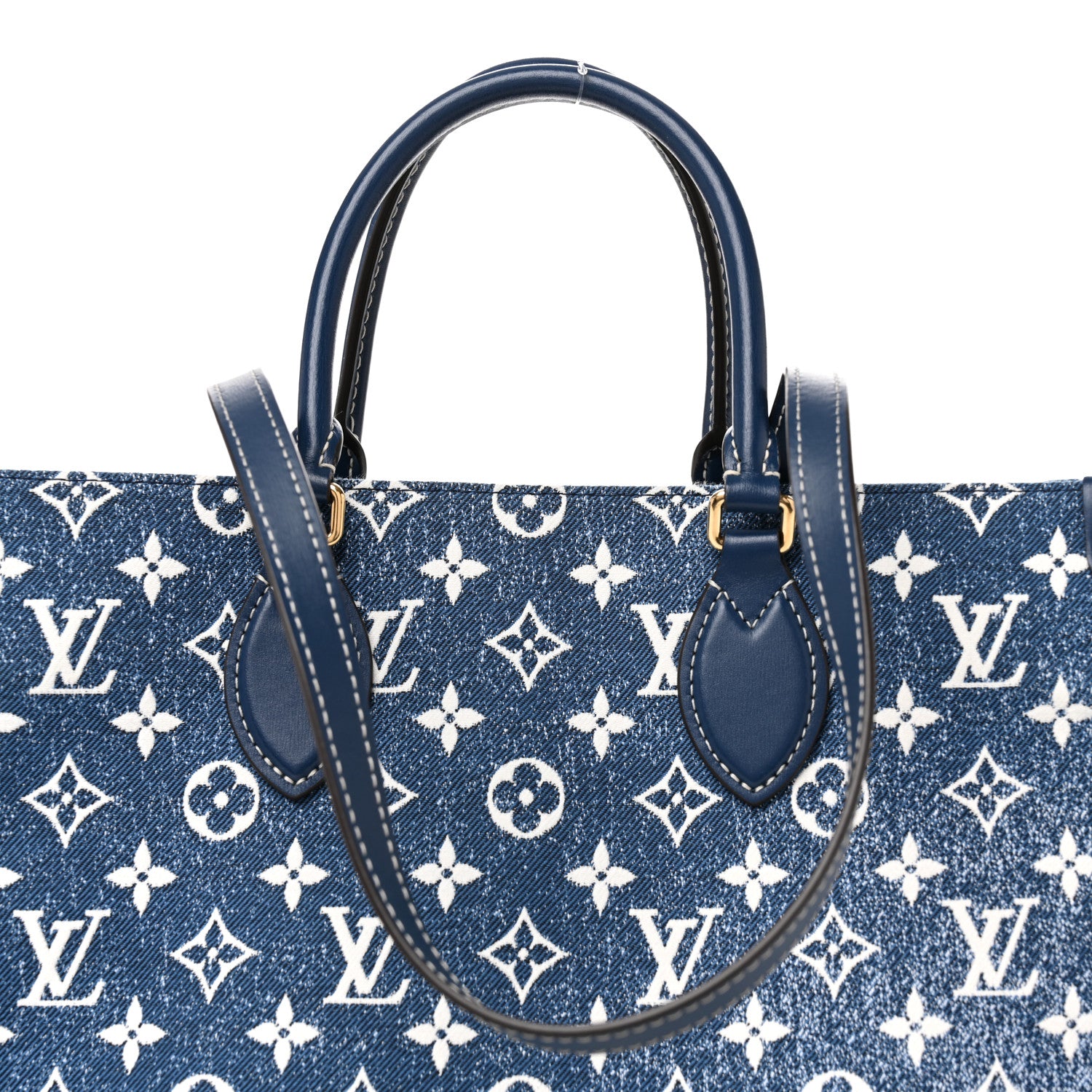 Louis Vuitton Monogram Jacquard Denim Onthego MM Bleu 7 of 9