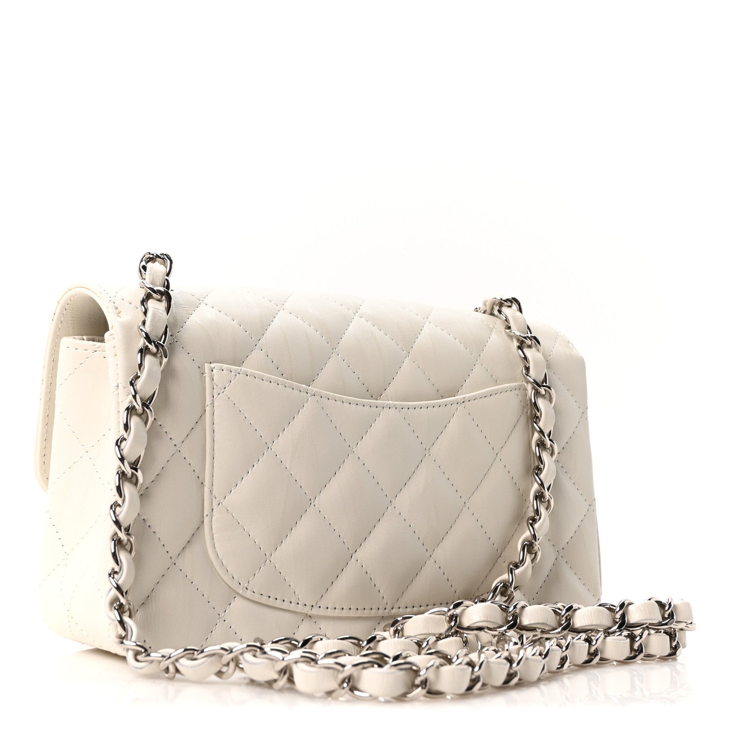 Chanel Iridescent Calfskin Quilted Mini Rectangular Flap White 3 of 10