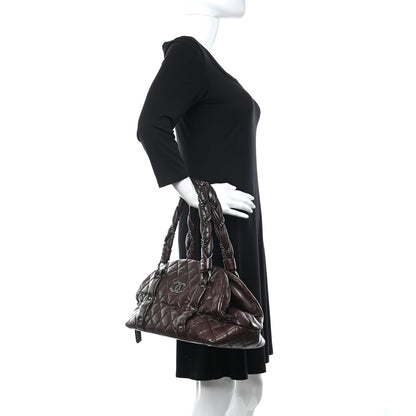 Chanel Distressed Lambskin Vintage Ligne Lady Braid Tote Brown 3 of 12