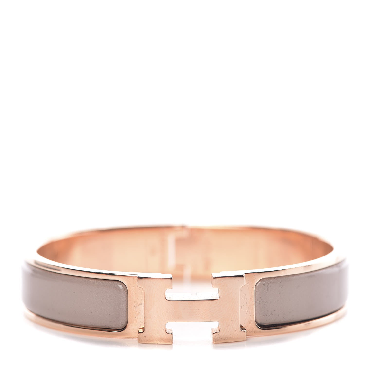Hermes Enamel Clic Clac H Narrow Bracelet PM Marron Glace 1 of 6