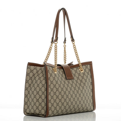 Gucci GG Supreme Monogram Medium Padlock Tote Beige Cuir 3 of 6