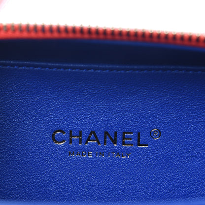 Chanel Caviar Quilted Small CC Filigree Vanity Case Blue White Red 6 of 8