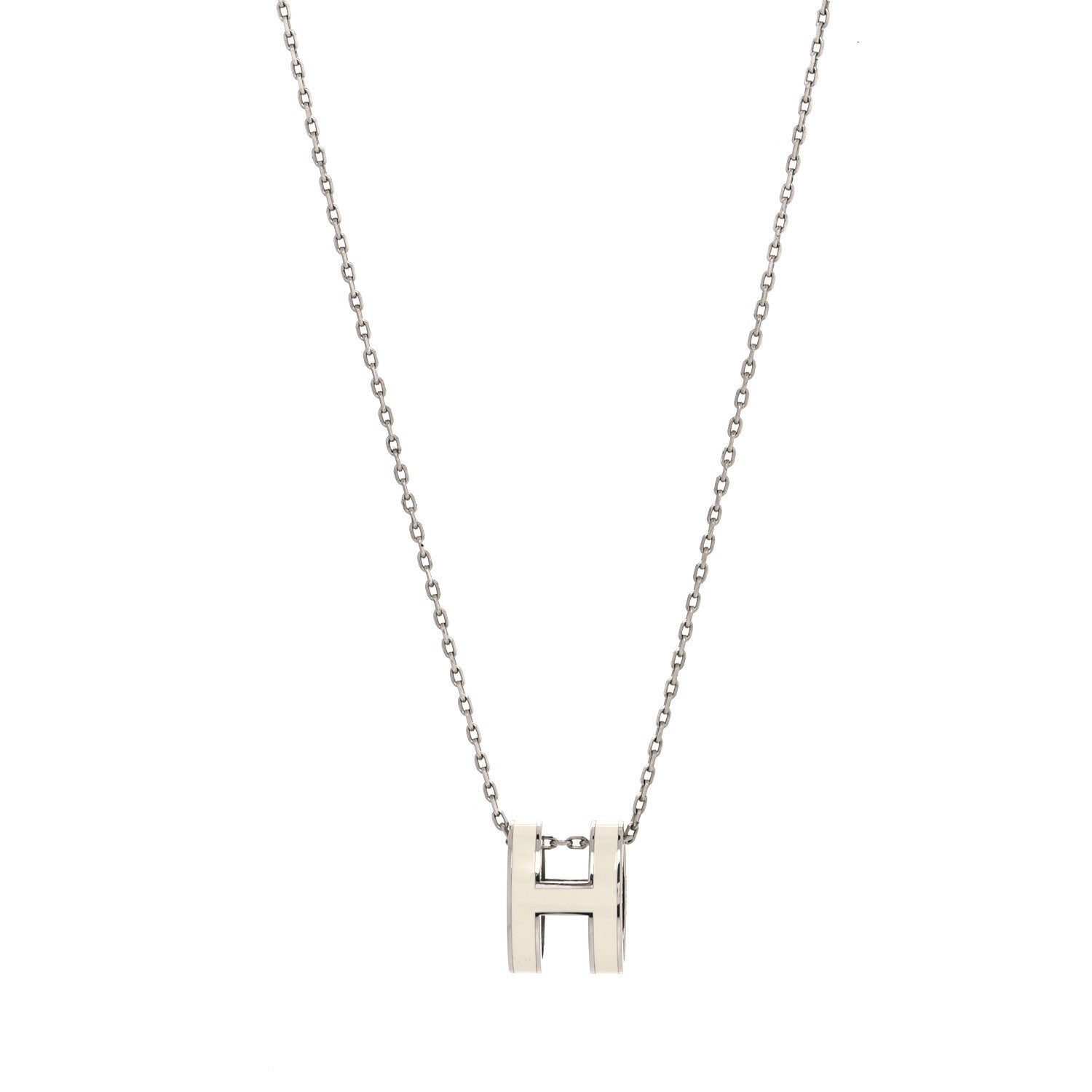 Hermes Palladium Pop H Pendant Necklace White 1 of 5