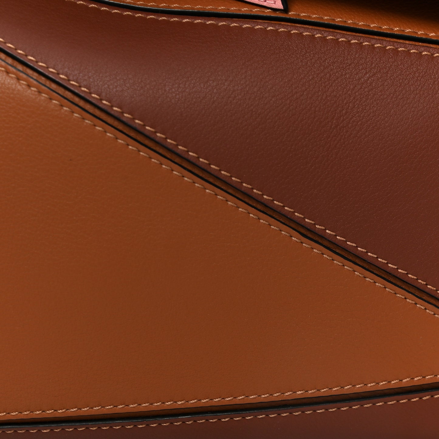 Calfskin Small Puzzle Bag Tan Medium Pink