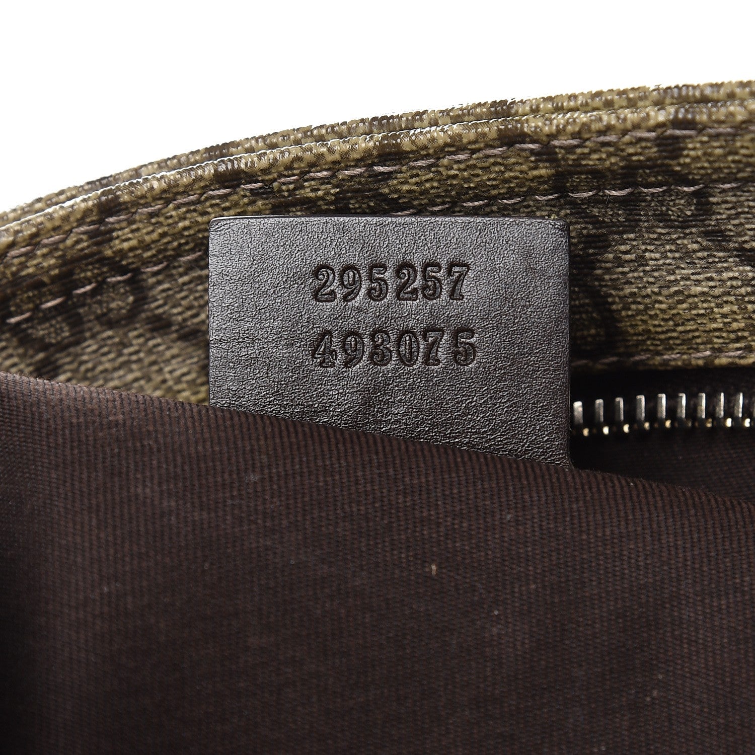 Gucci GG Supreme Monogram Selleria Calfskin Small Flat Side Zip Messenger Bag Beige Ebony Cocoa Dark Chocolate 8 of 11