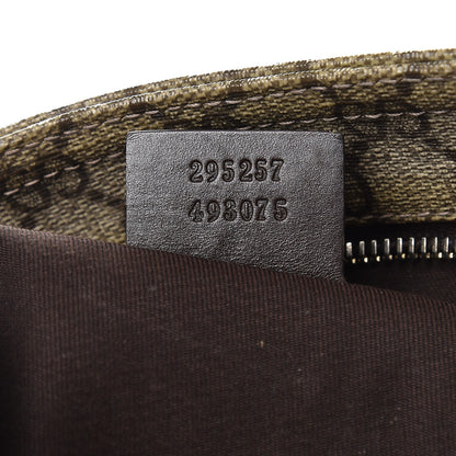 Gucci GG Supreme Monogram Selleria Calfskin Small Flat Side Zip Messenger Bag Beige Ebony Cocoa Dark Chocolate 8 of 11