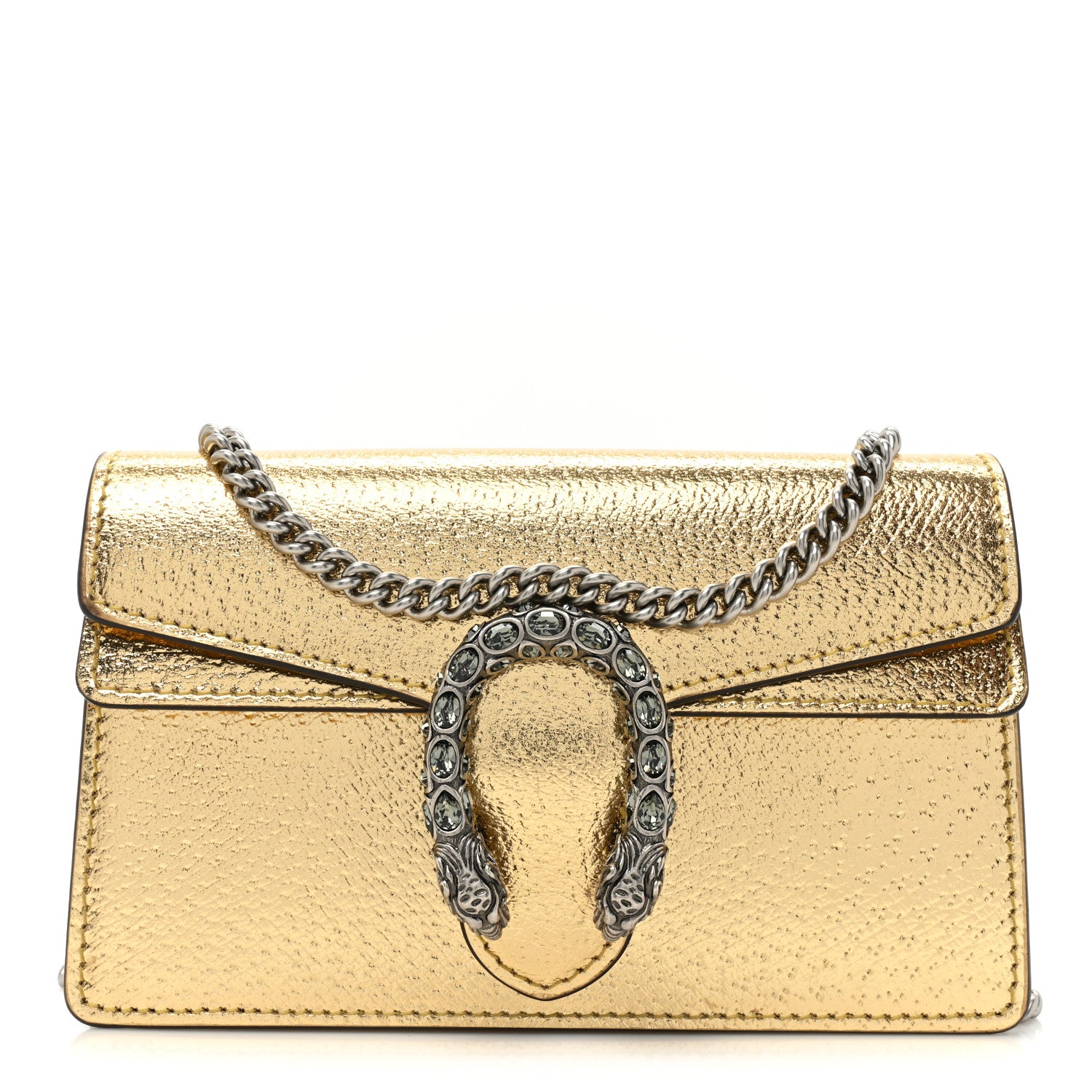 Gucci Metallic Calfskin Super Mini Dionysus Shoulder Bag Gold 1 of 10
