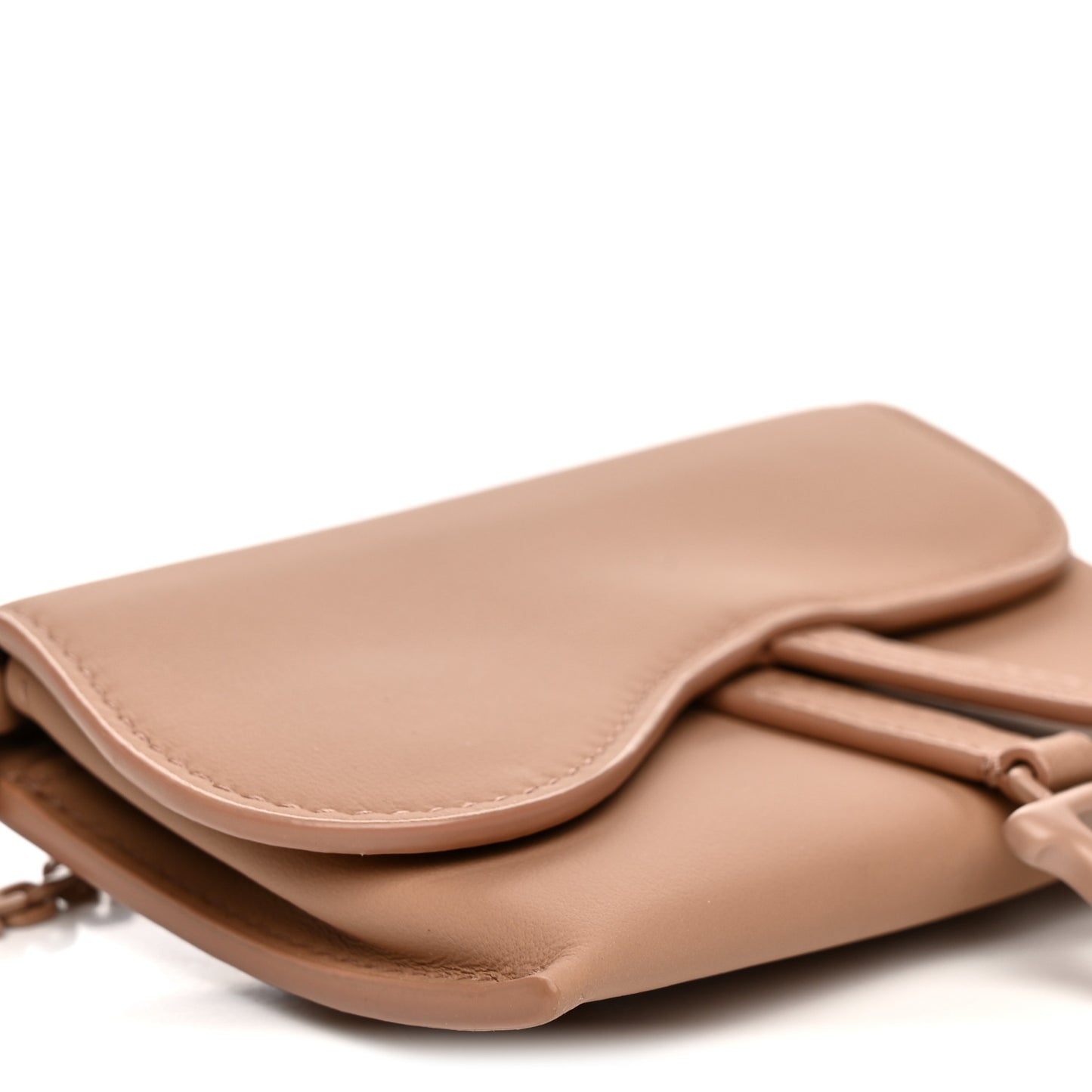 Ultra Matte Calfskin Nano Saddle Chain Pouch Rose Des Vents