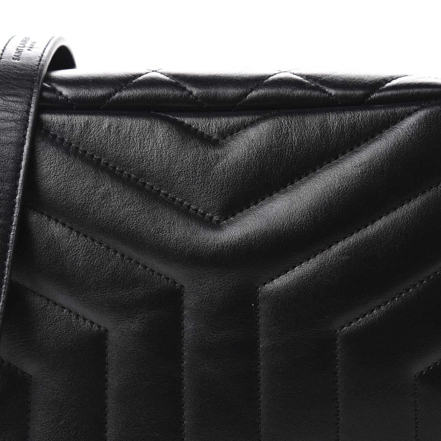 Calfskin Y Quilted Monogram Small Loulou Bowling Bag Black