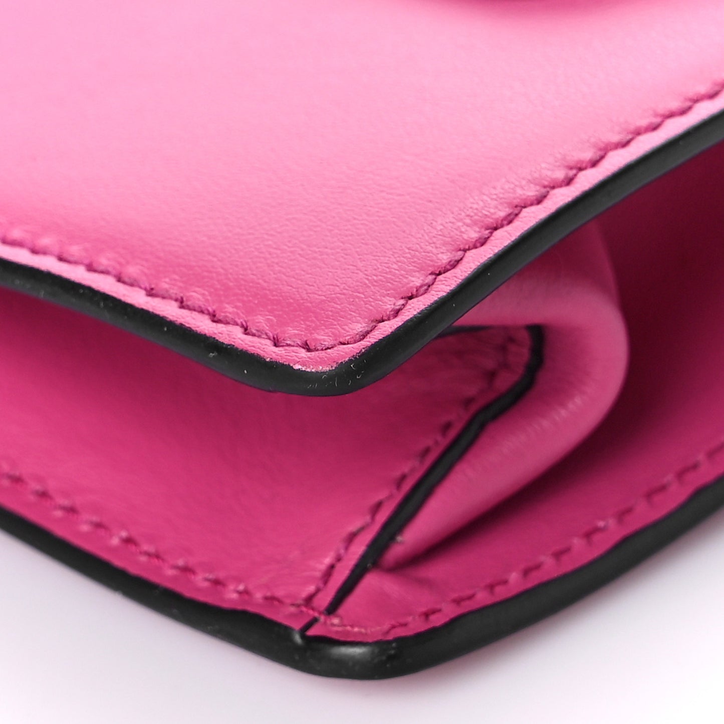 Saffiano City Calfskin Studded Small Elektra Shoulder Bag Fuxia