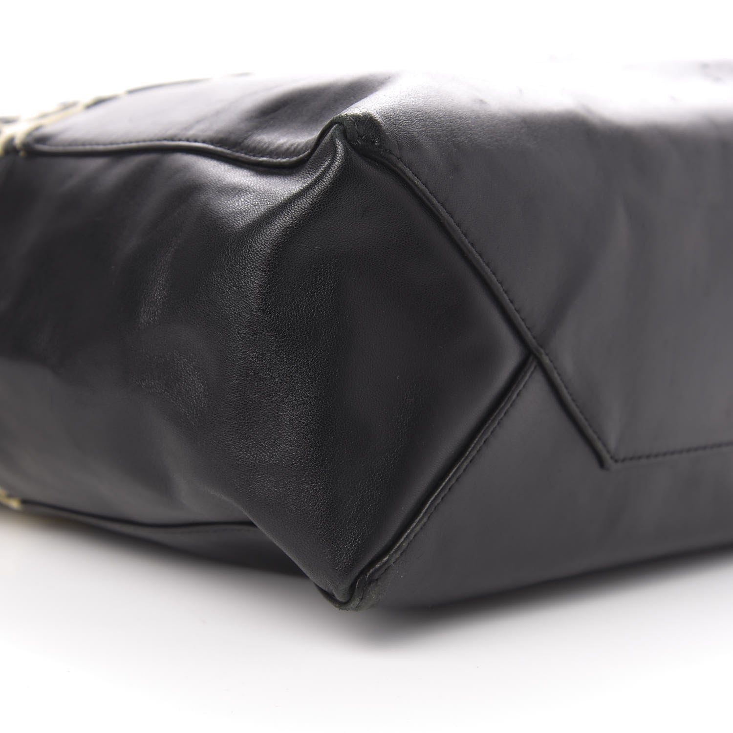 Celine Lambskin Jute Leopard Bi-Cabas Black 9 of 12