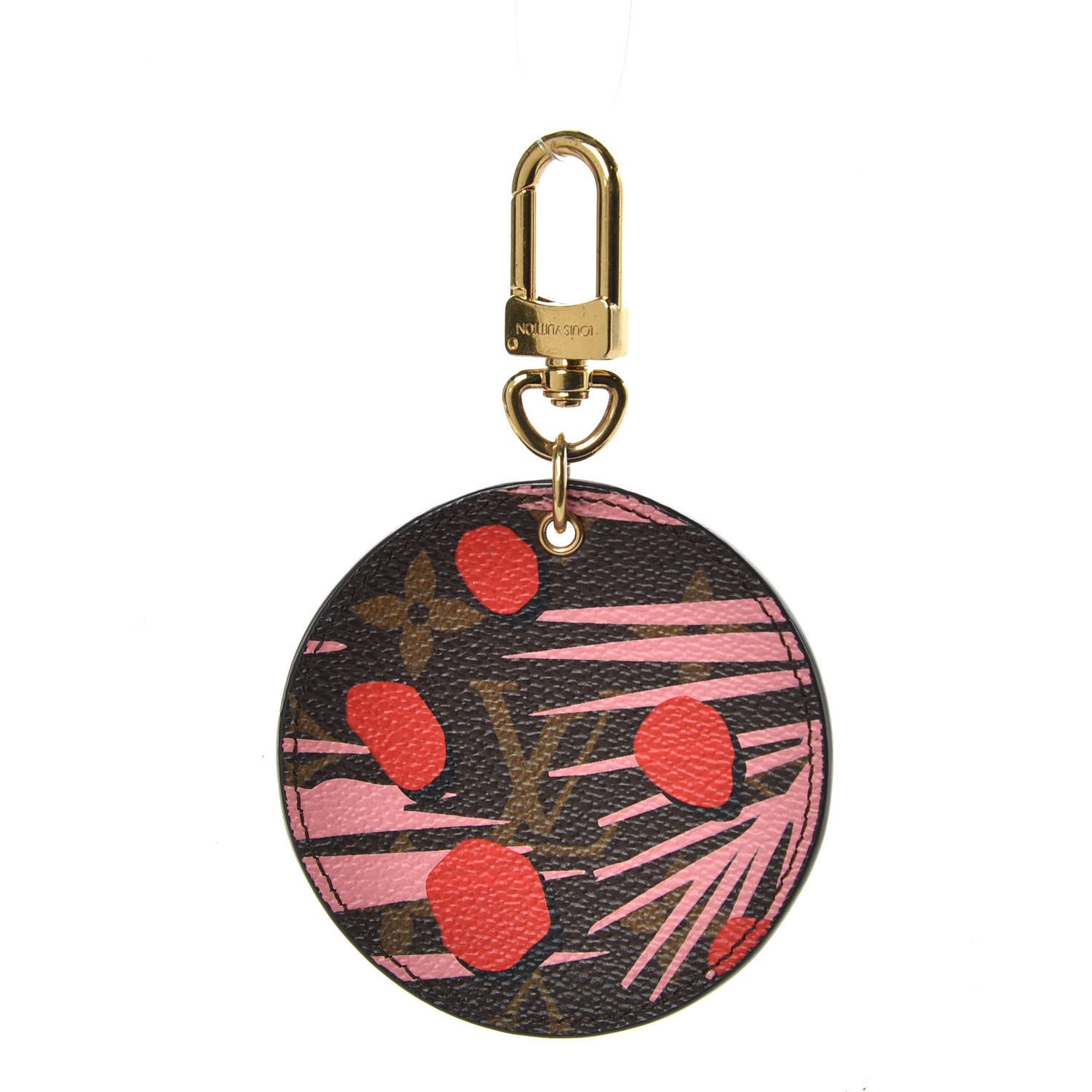 Monogram Jungle Dots Bag Charm Key Ring Sugar Pink Poppy