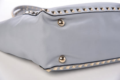 Valentino Garavani Vitello Small Rockstud Tote Grey 17 of 19