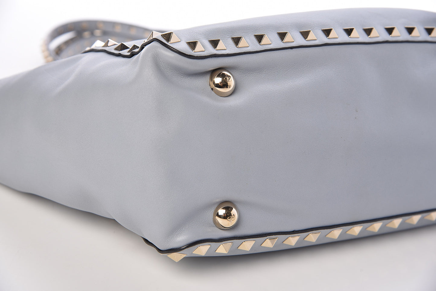Vitello Small Rockstud Tote Grey