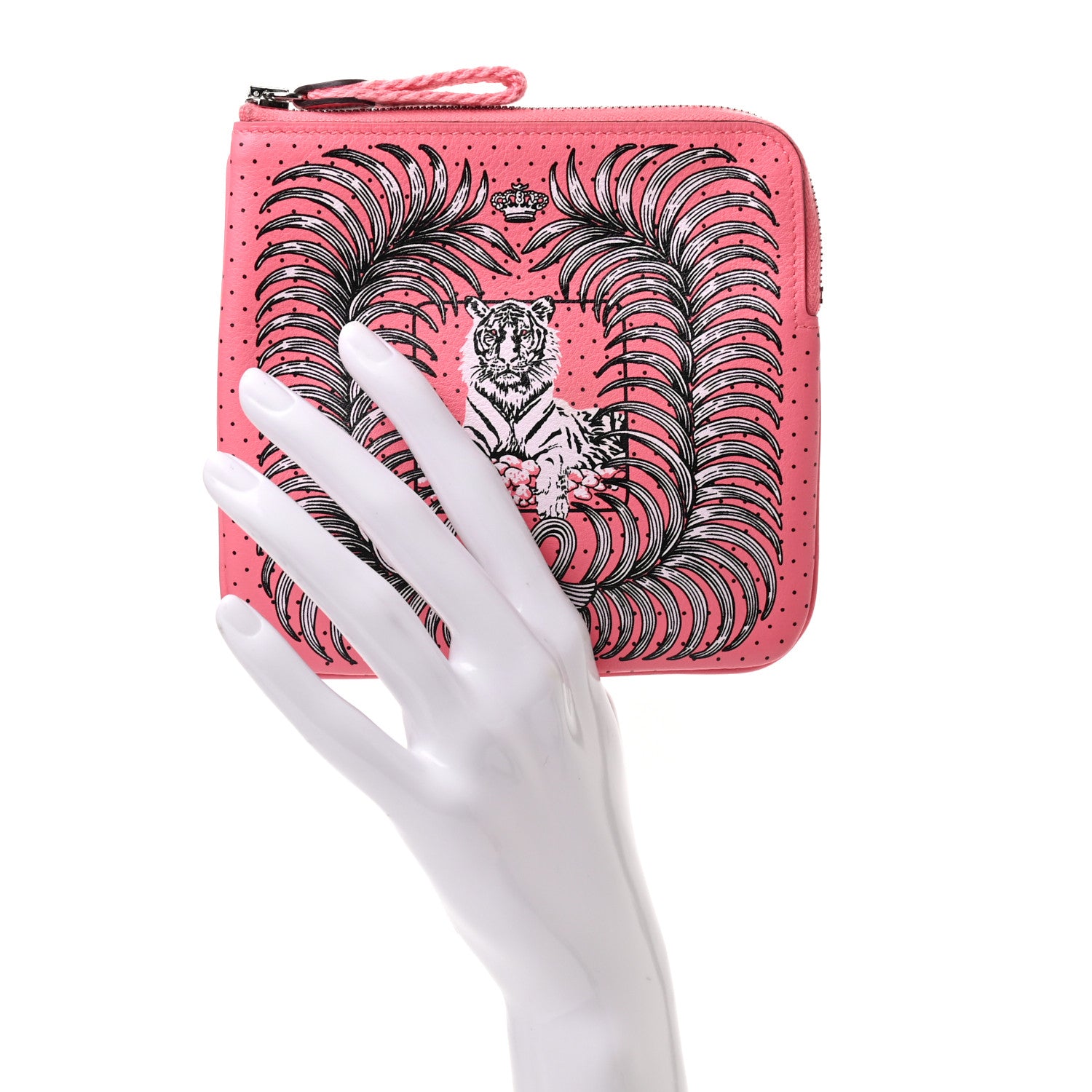 Hermes Swift Tigre Royal Bandana Carre Pocket Pouch Rose Ete 2 of 7