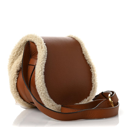Chloe Calfskin Shearling Small Marcie Saddle Bag Bag Tan 2 of 7