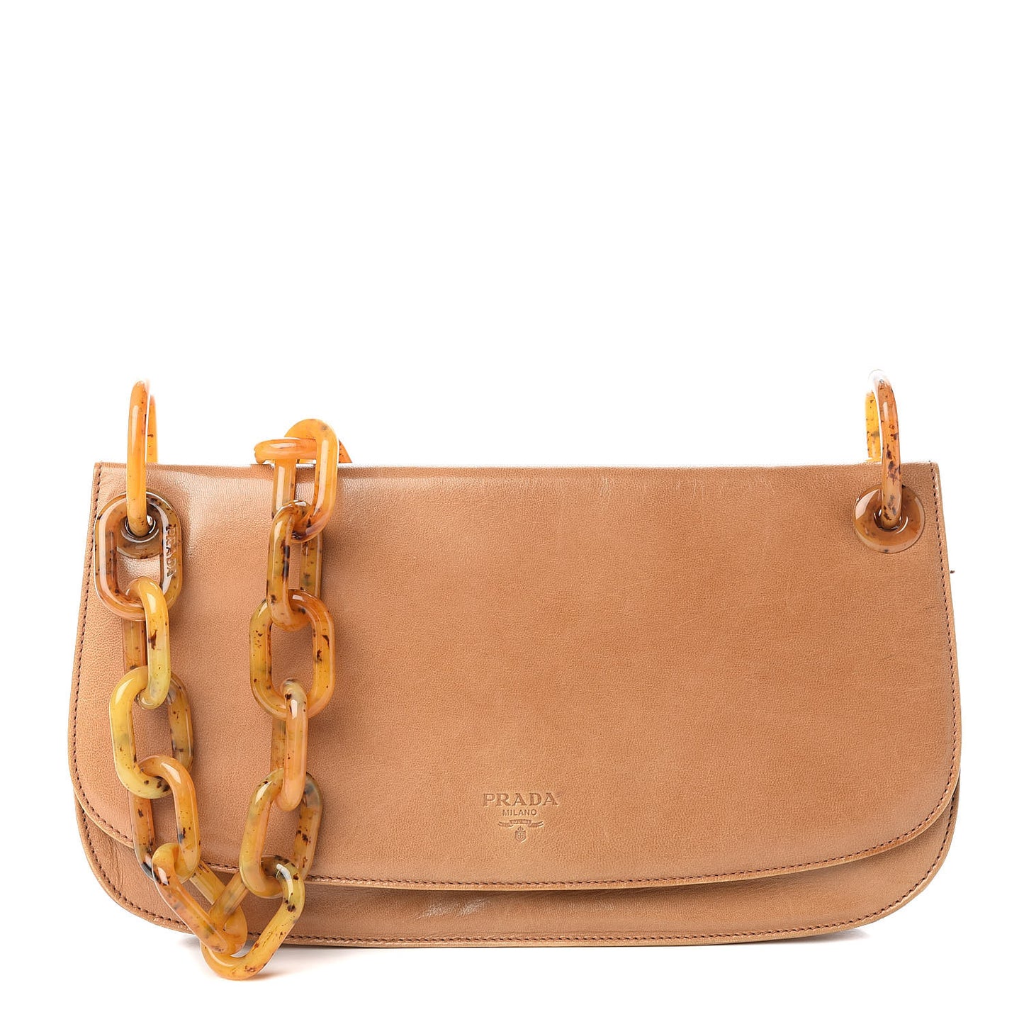 Goatskin Swing Chain Shoulder Bag Beige