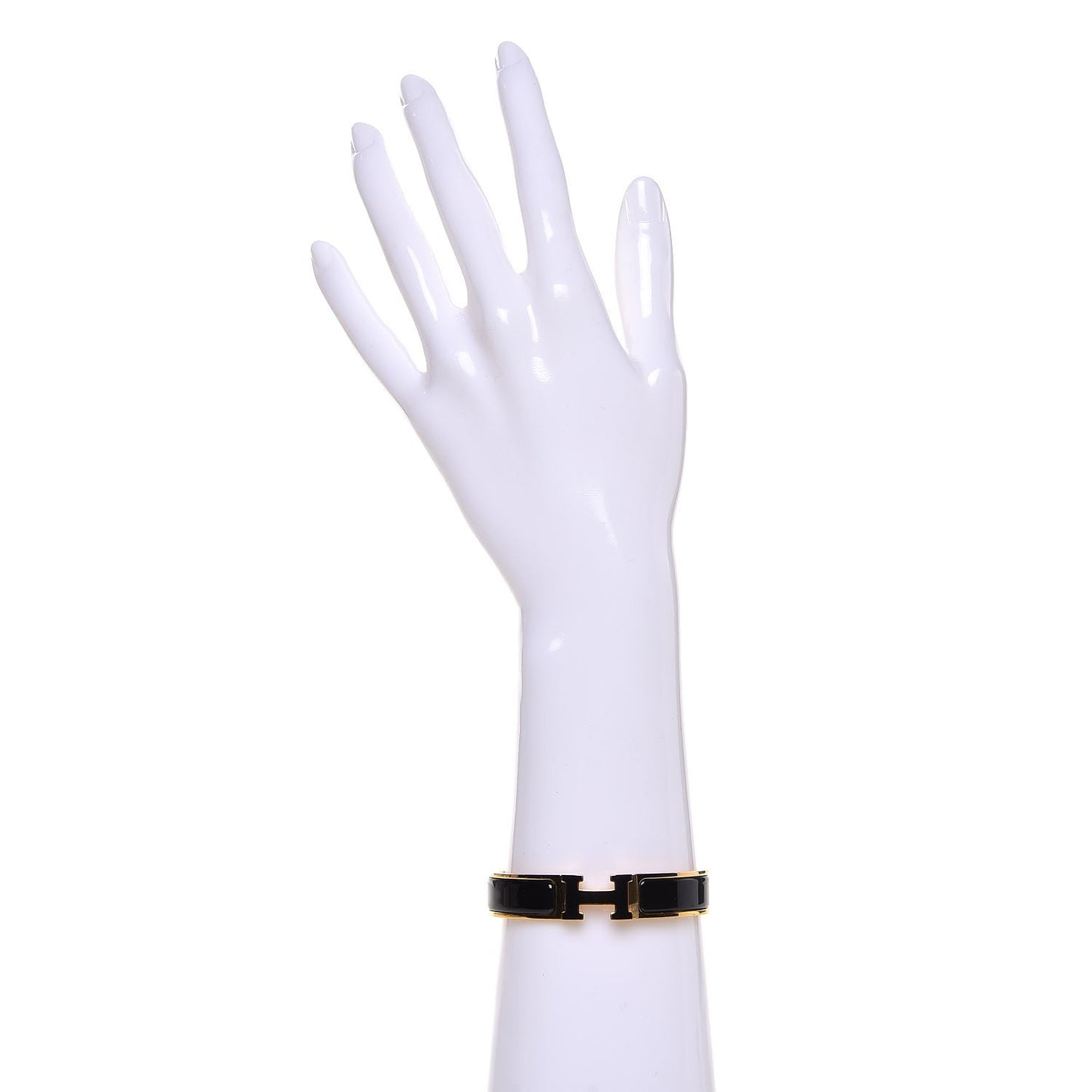 Enamel Narrow Clic Clac H Bracelet PM Black