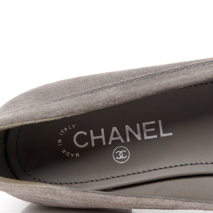 Chanel Suede Calfskin CC Chain Mocassin Loafers 40 Grey 8 of 10