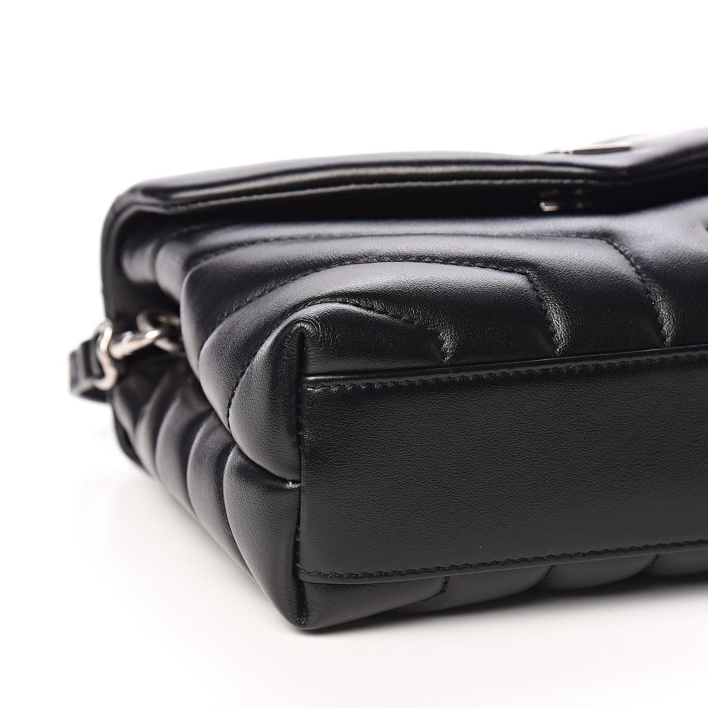 Calfskin Y Quilted Monogram Toy Loulou Crossbody Bag Black
