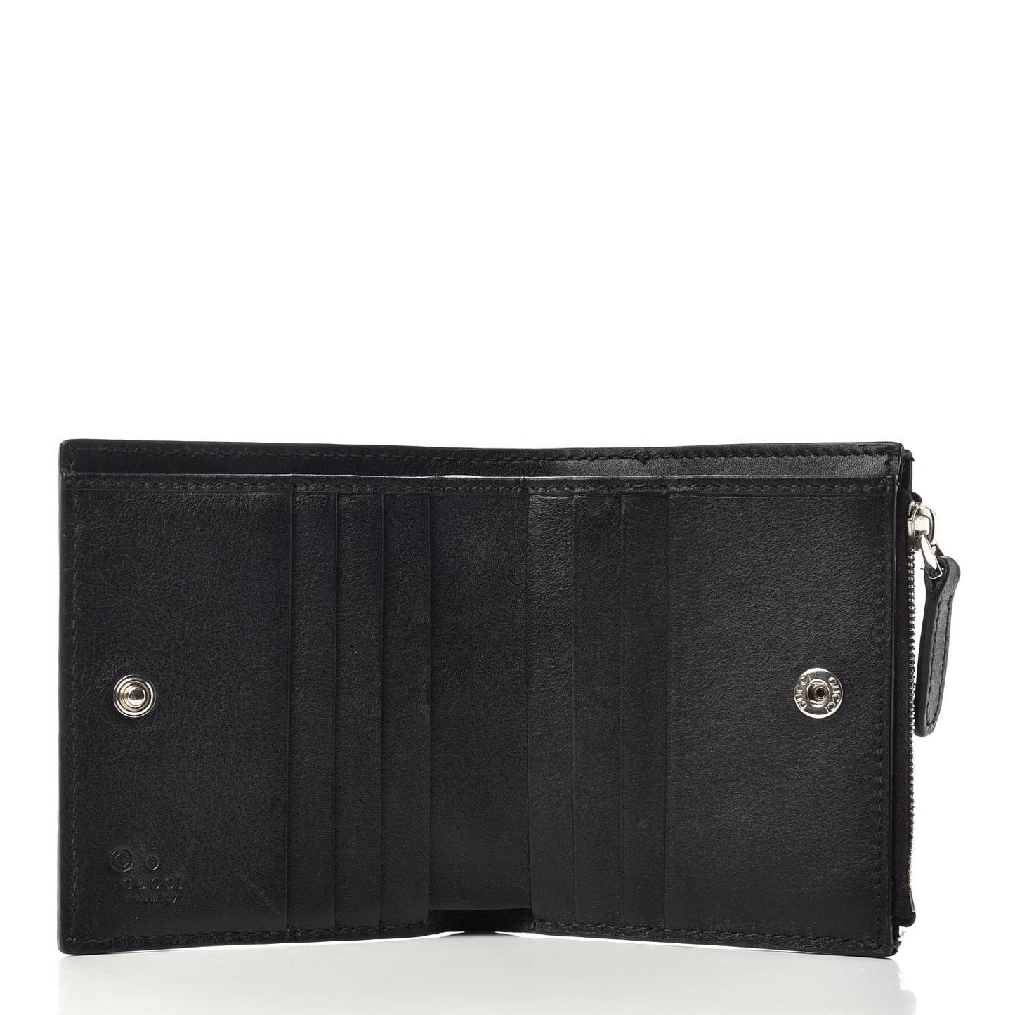 Microguccissima Snap Bi-Fold Wallet Black