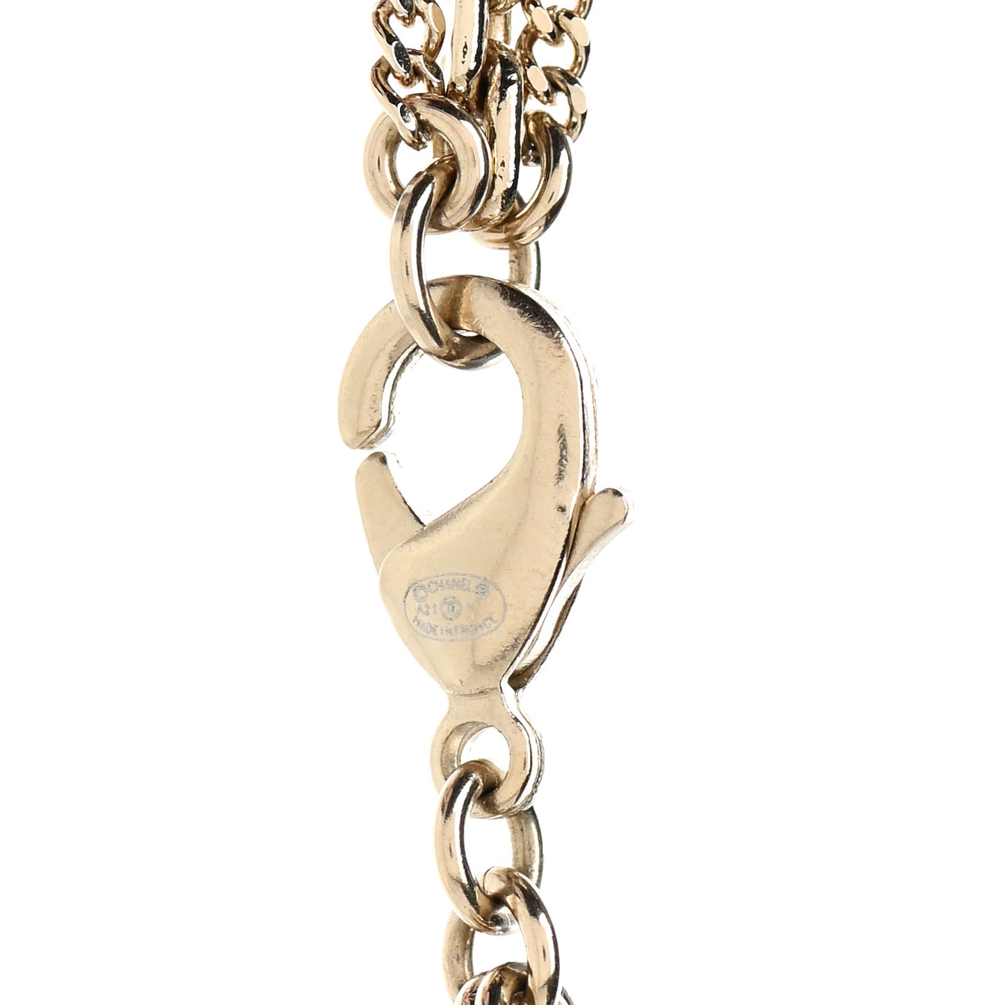 Crystal CC Multi Strand Chain Necklace Gold