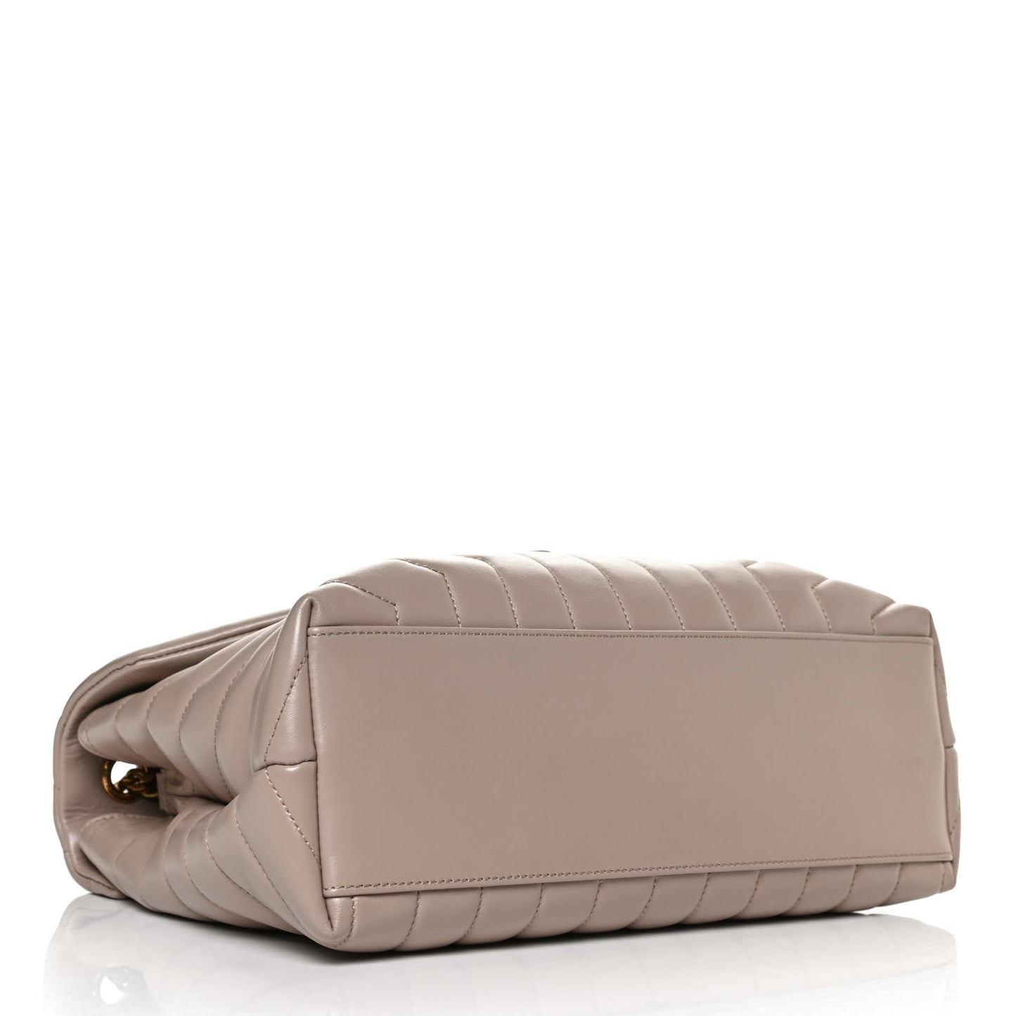 Calfskin Y Quilted Monogram Medium Loulou Chain Satchel Dark Beige