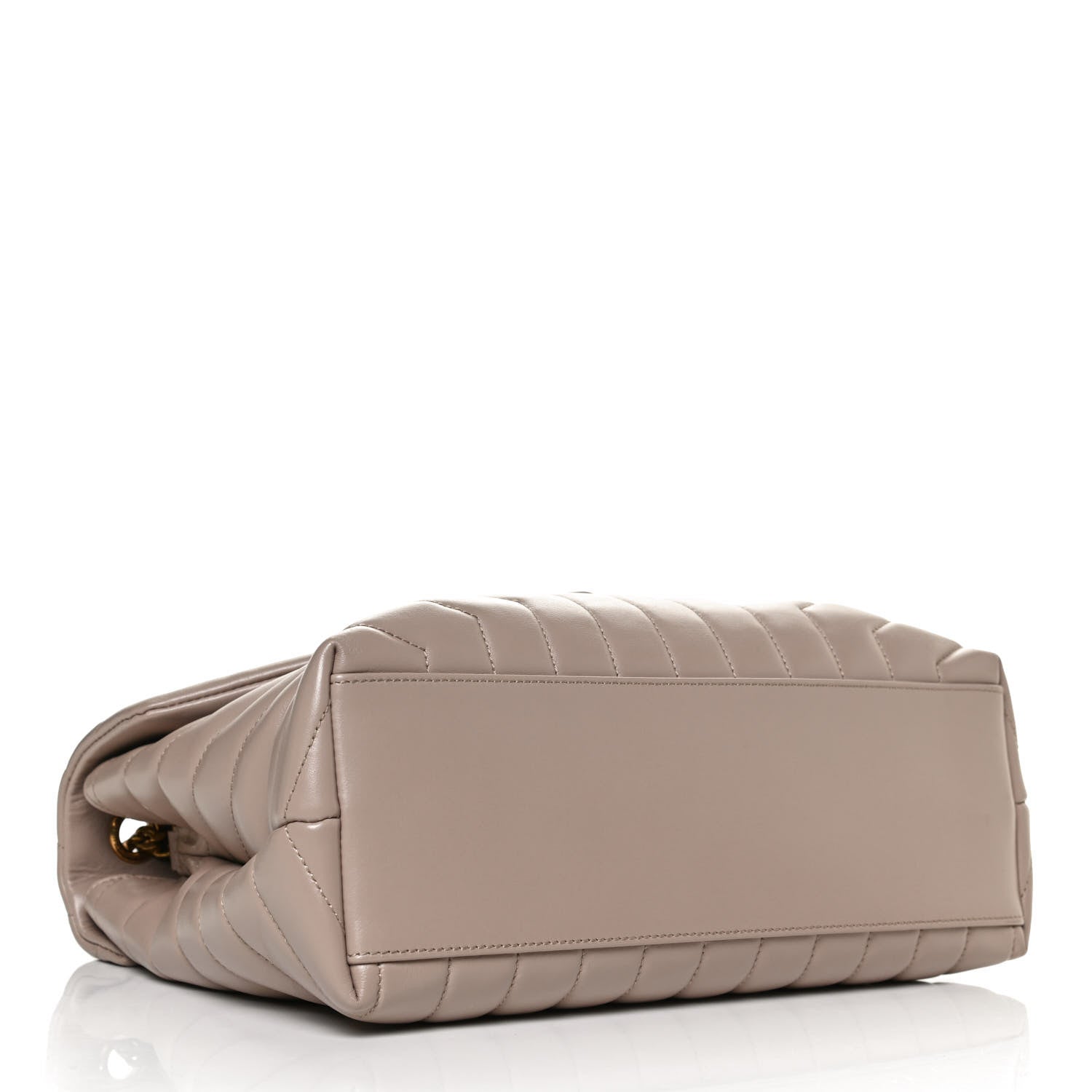 Saint Laurent Calfskin Y Quilted Monogram Medium Loulou Chain Satchel Dark Beige 4 of 13
