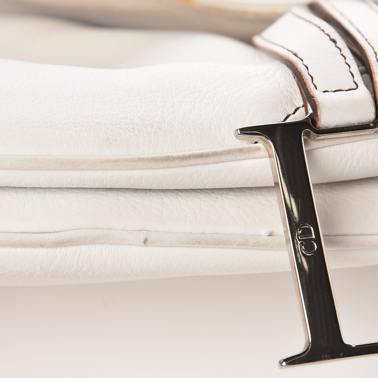 Christian Dior Calfskin Saddle Bag White 17 of 18