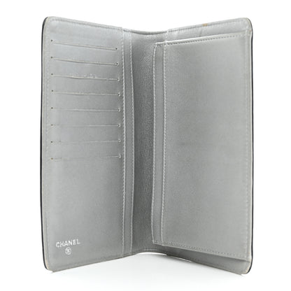 Chanel Lambskin Camellia Embossed Yen Wallet Black 5 of 13