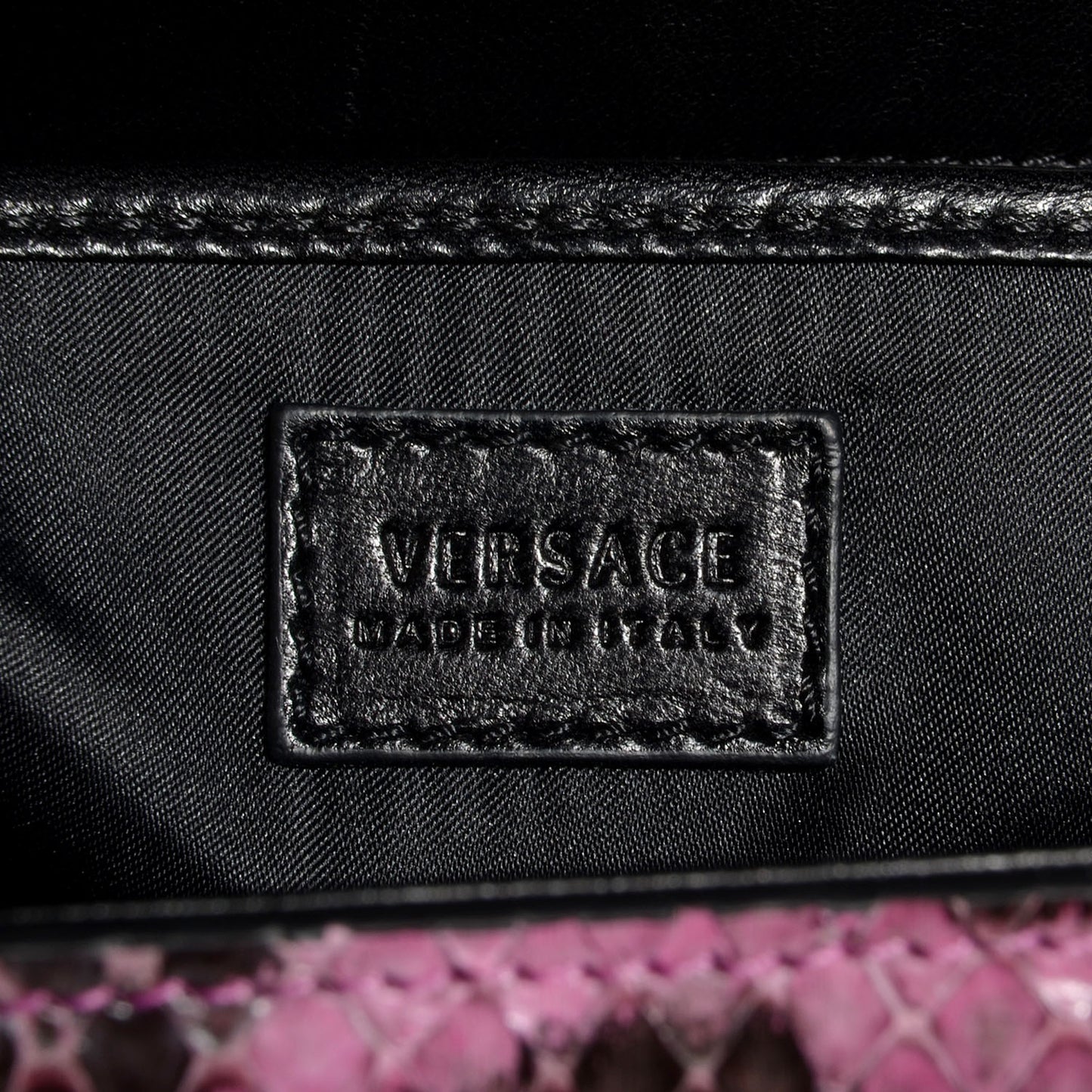 Watersnake Embossed Large Signature Tote Red