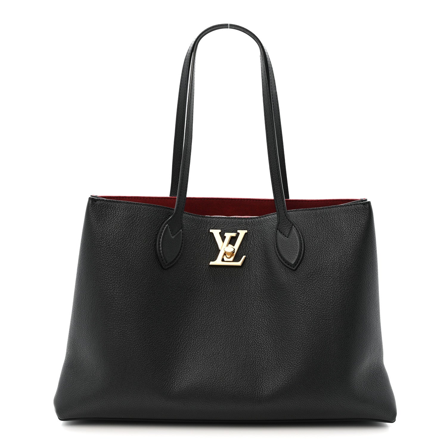 Louis Vuitton Grained Calfskin Lockme Shopper Black Black 1 of 12