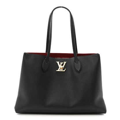 Louis Vuitton Grained Calfskin Lockme Shopper Black Black 1 of 12