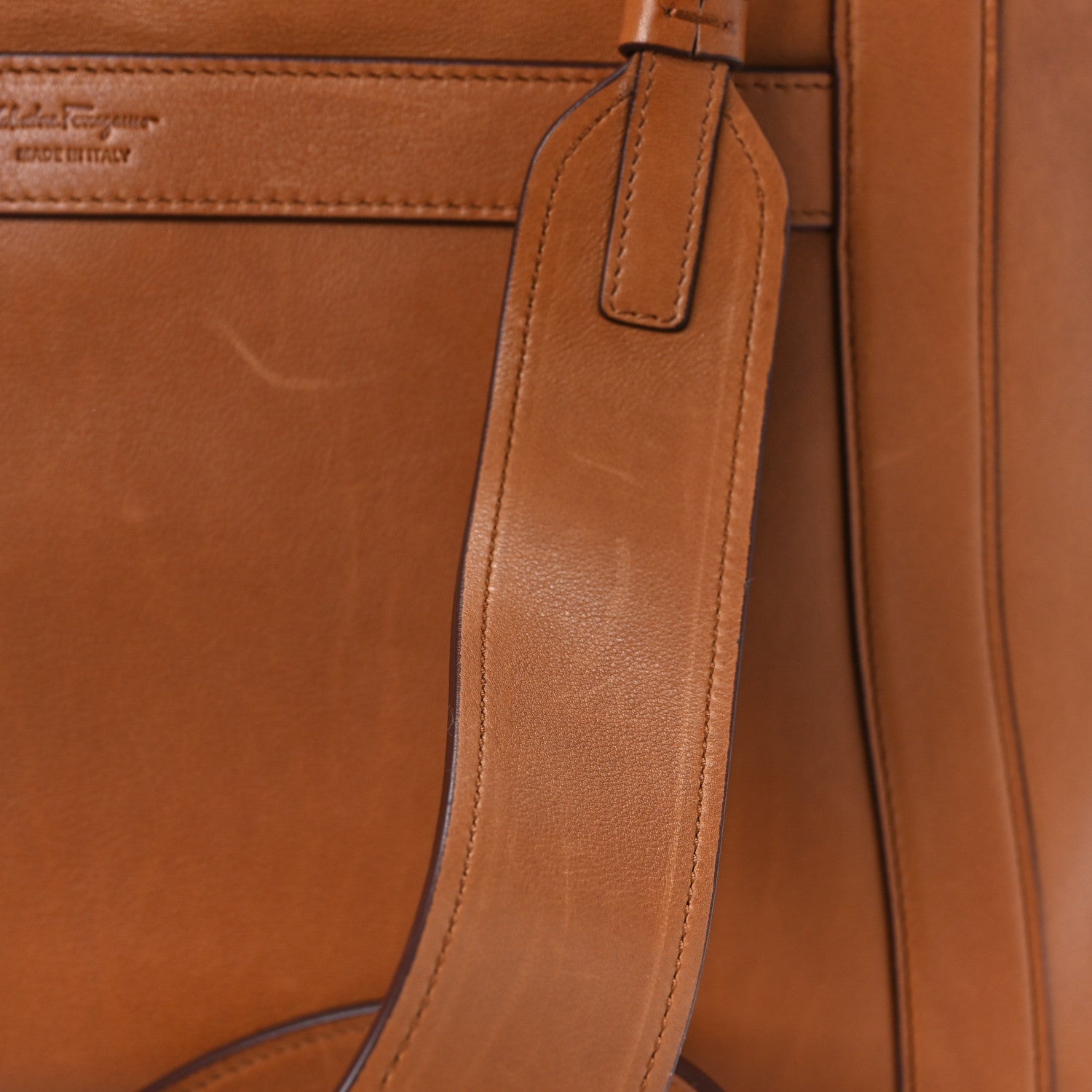 Salvatore Ferragamo Calfskin Suzanna Gancini Satchel Brown 13 of 13