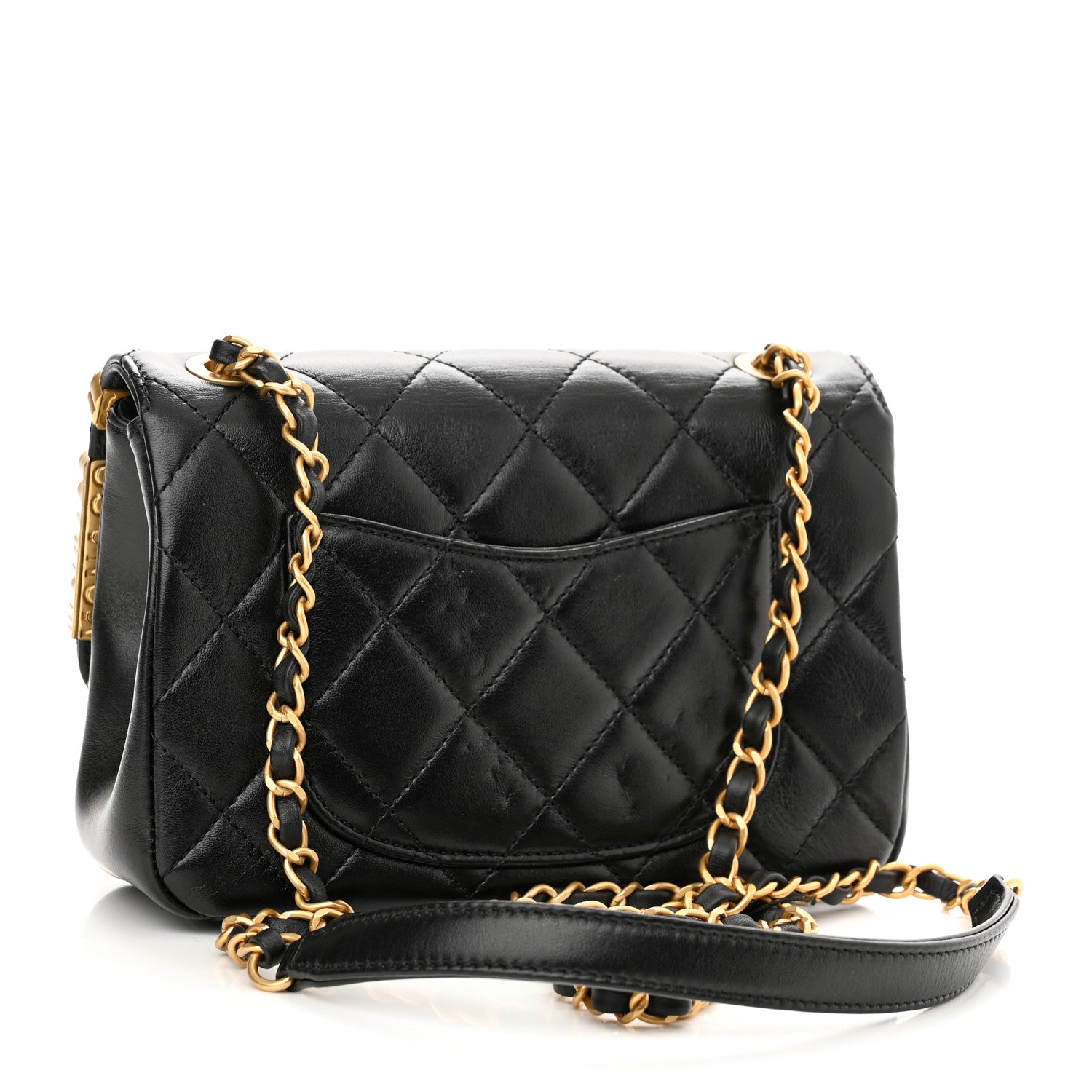 Chanel Lambskin Enamel Strass Quilted Mini Paris Monaco Flap Black 3 of 12