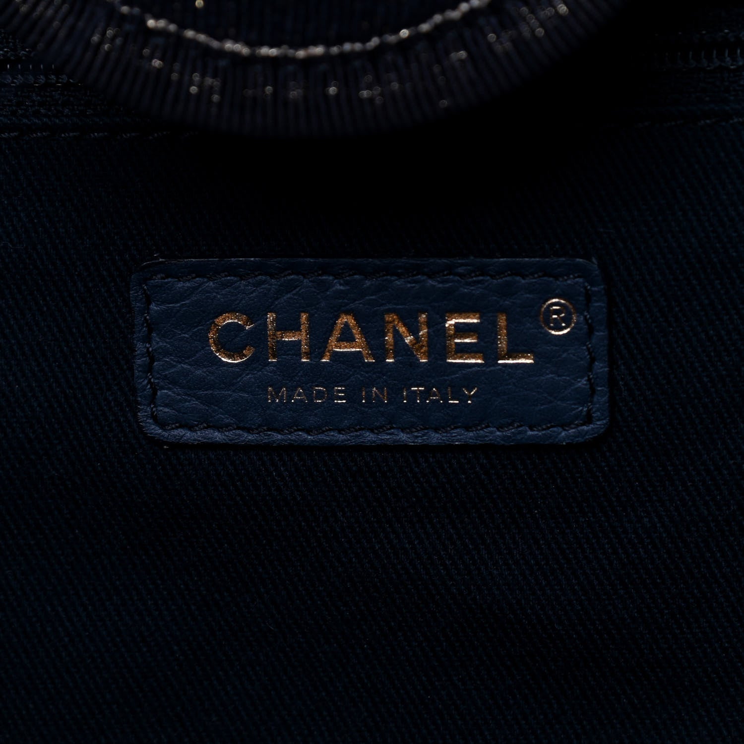 Chanel Lurex Canvas Medium Deauville Tote Navy Blue Gold 6 of 16