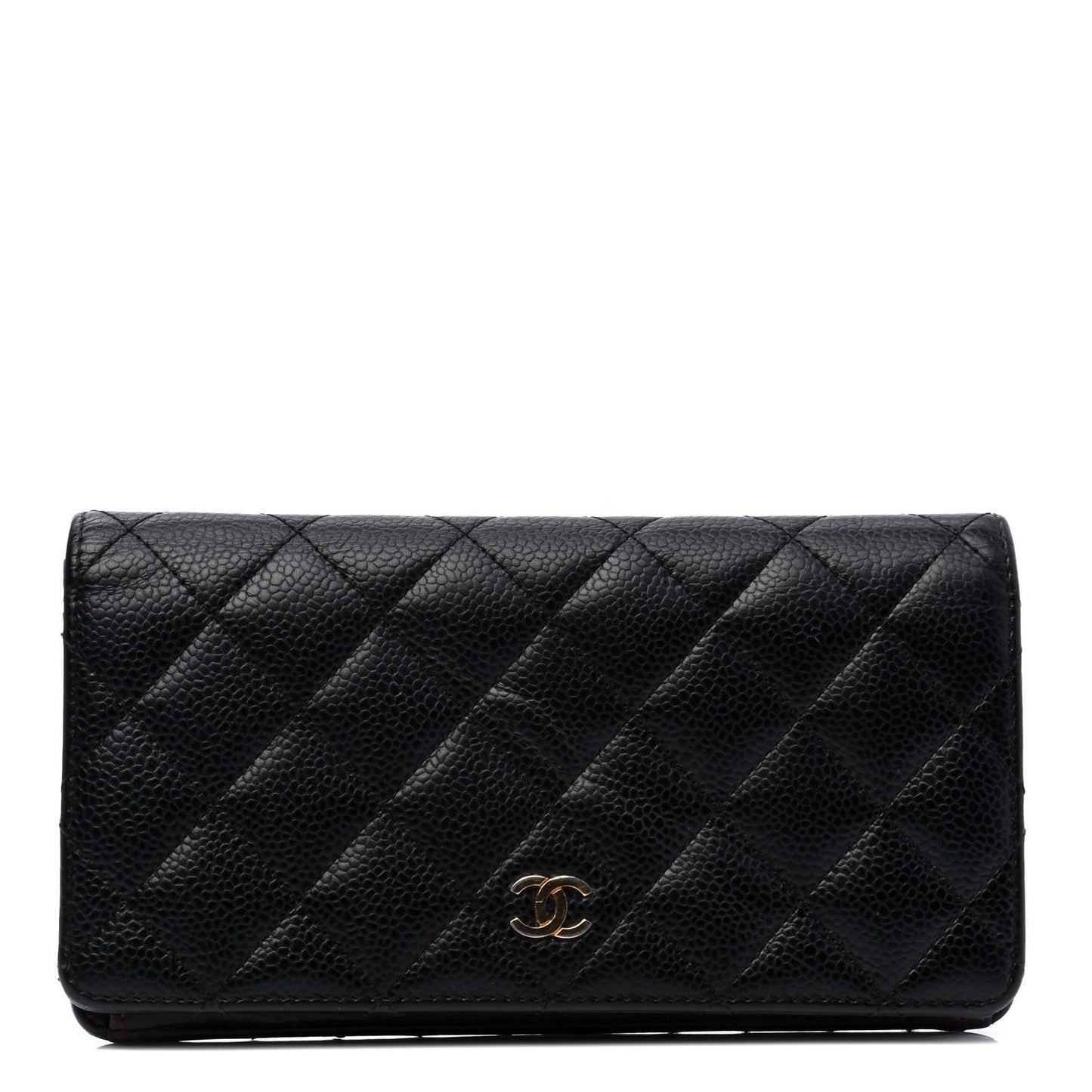 Caviar Quilted Yen Wallet Black